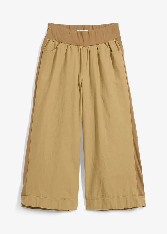 Pantalon en lin majoritaire, longueur 3/4, bonprix