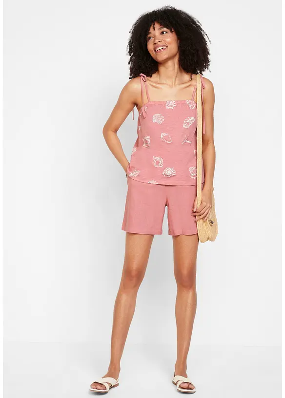 Short paper bag en lin, bonprix