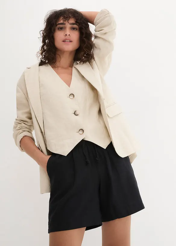 Short paper bag en lin, bonprix