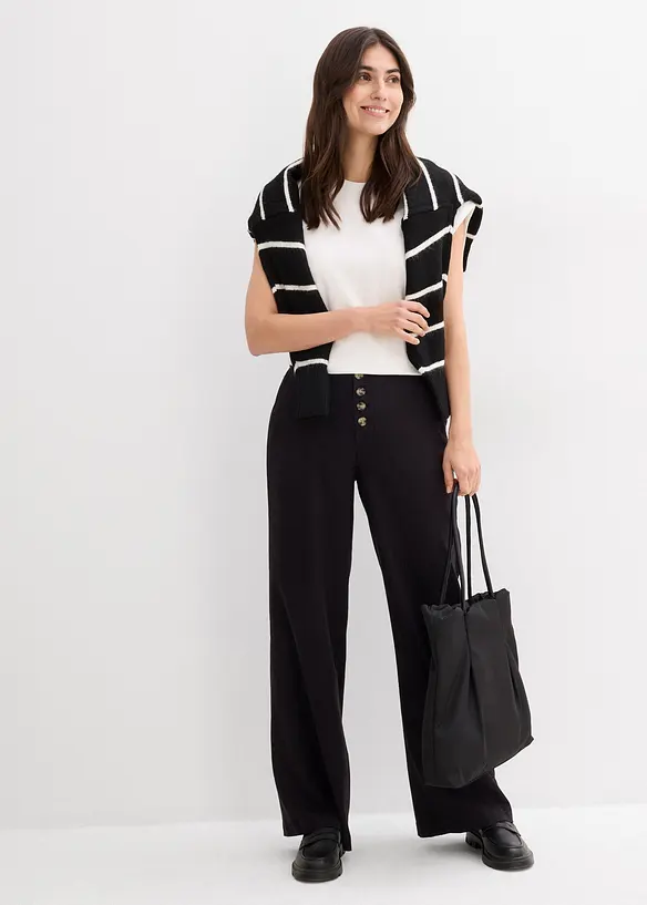 Pantalon palazzo en lin mélangé, bonprix