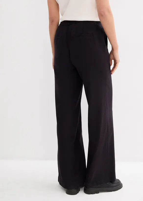 Pantalon palazzo en lin mélangé, bonprix