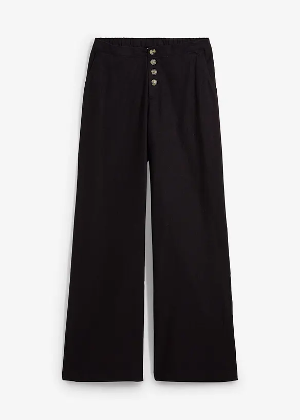 Pantalon palazzo en lin mélangé, bonprix