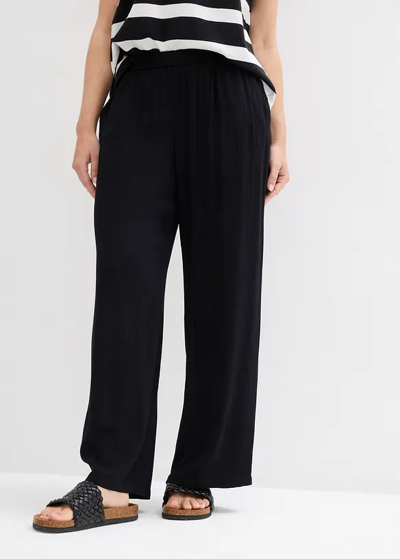 Pantalon palazzo en viscose douce, bonprix