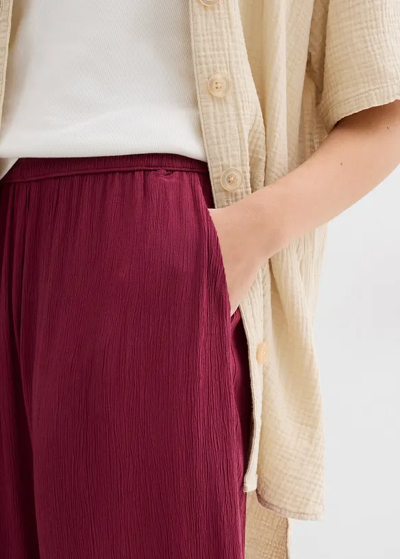 Pantalon palazzo en viscose douce, bonprix