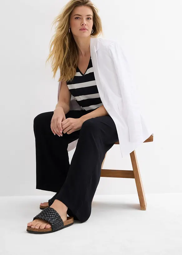 Pantalon palazzo en viscose douce, bonprix