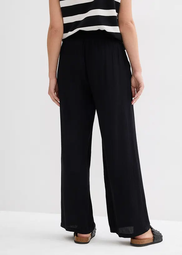 Pantalon palazzo en viscose douce, bonprix