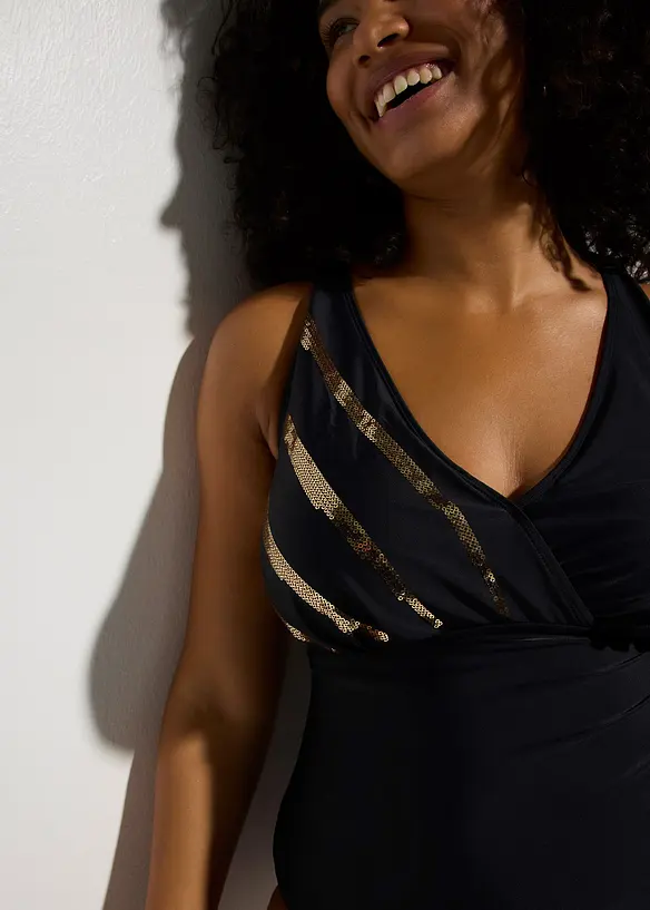 Maillot 1 pi&egrave;ce &agrave; sequins, bonprix