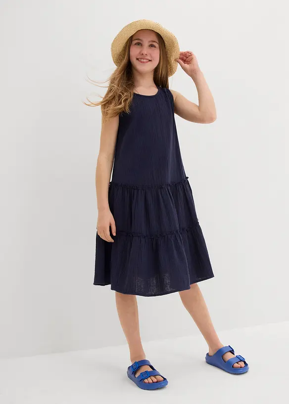 Robe midi en gaze de coton légère, bonprix