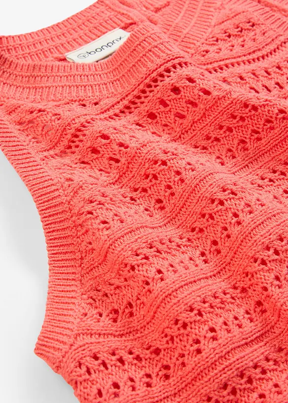 Top en maille ajourée avec lin, bonprix