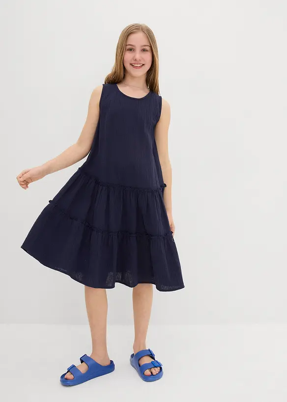 Robe midi en gaze de coton légère, bonprix