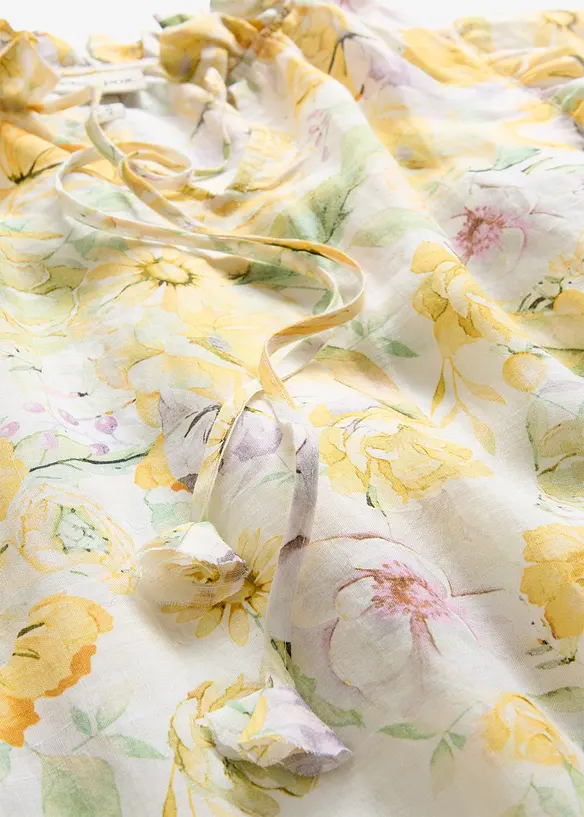 Robe longue en ramie avec un bel imprimé floral, bonprix