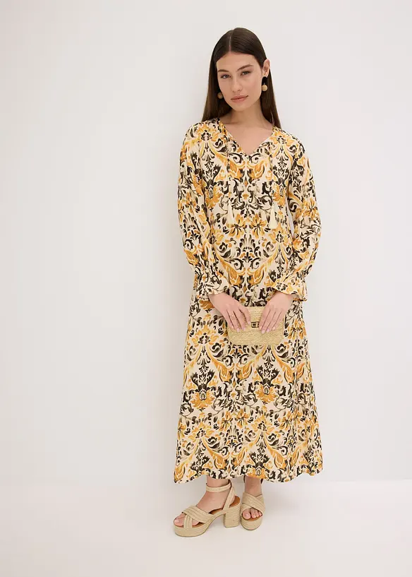 Robe caftan imprimée en viscose fluide, bonprix