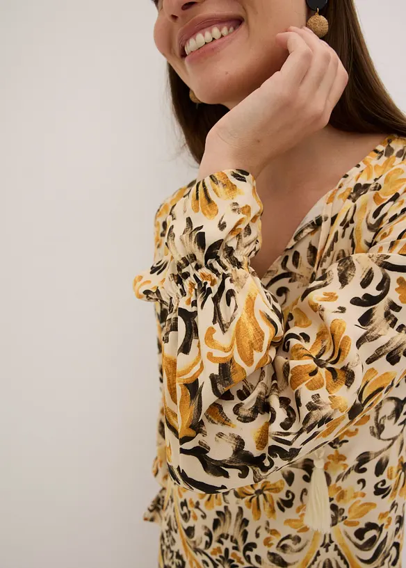 Robe caftan imprimée en viscose fluide, bonprix