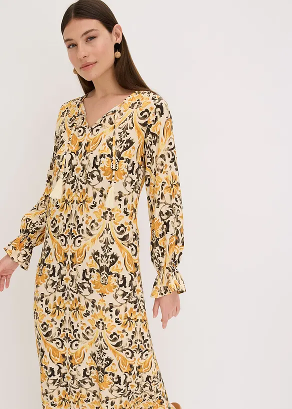 Robe caftan imprimée en viscose fluide, bonprix
