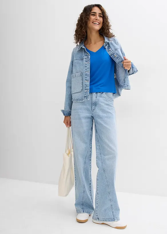 T-shirt fluide oversize en viscose mélangée, bonprix