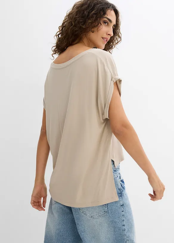 T-shirt fluide oversize en viscose mélangée, bonprix