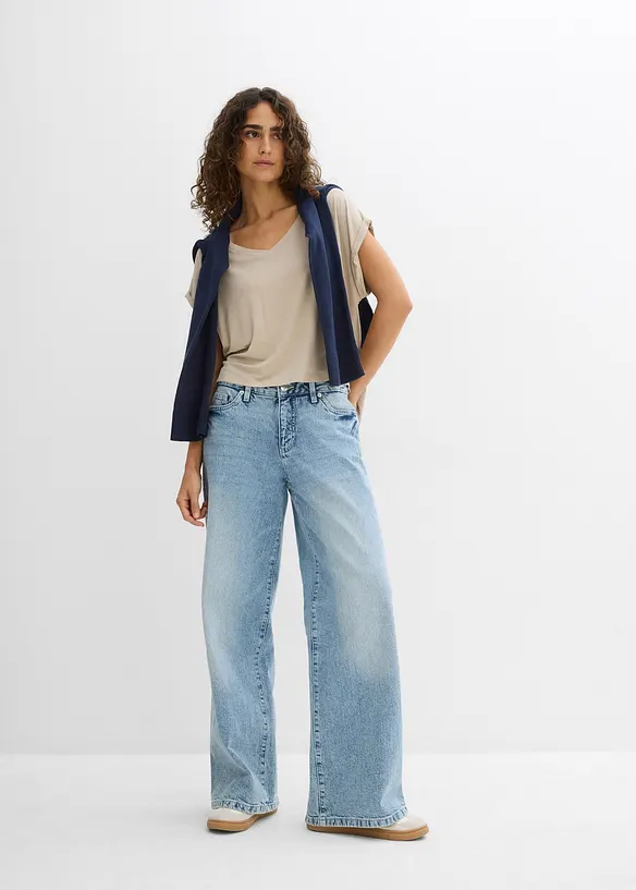 T-shirt fluide oversize en viscose mélangée, bonprix