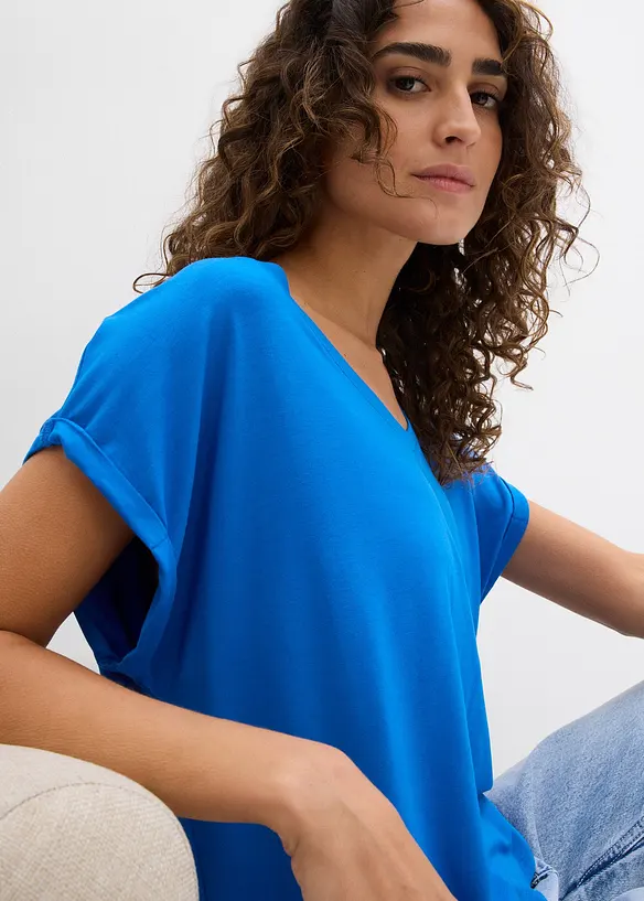 T-shirt fluide oversize en viscose mélangée, bonprix
