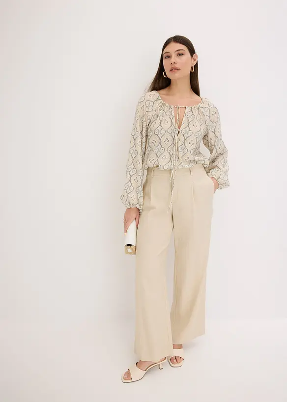 Blouse imprim&eacute;e en viscose m&eacute;lang&eacute;e, bonprix