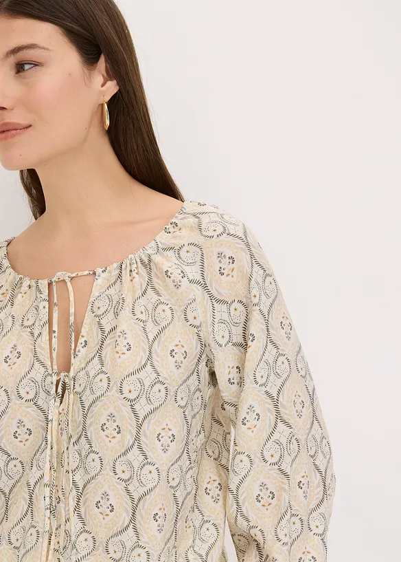 Blouse imprim&eacute;e en viscose m&eacute;lang&eacute;e, bonprix