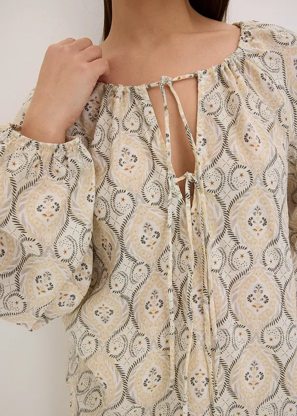 Blouse imprim&eacute;e en viscose m&eacute;lang&eacute;e, bonprix