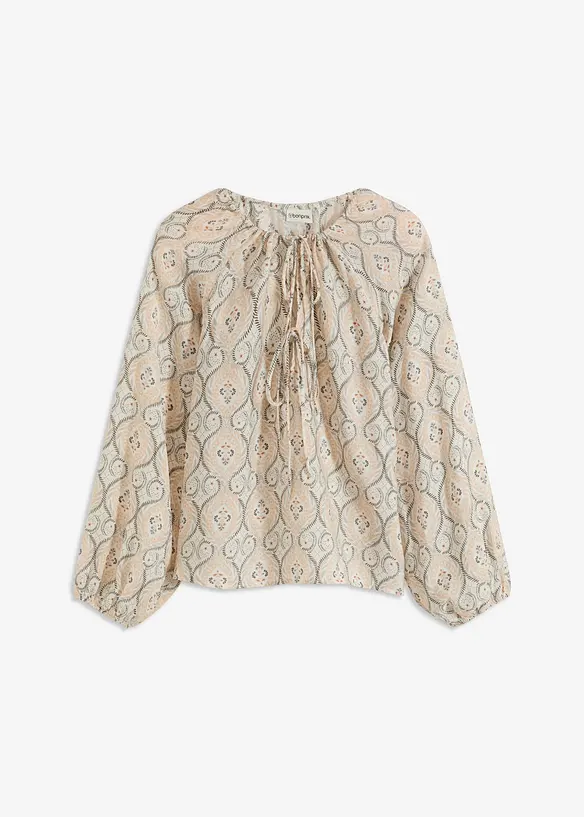 Blouse imprim&eacute;e en viscose m&eacute;lang&eacute;e, bonprix
