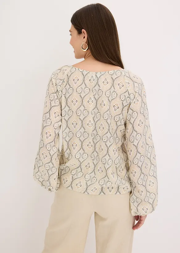 Blouse imprim&eacute;e en viscose m&eacute;lang&eacute;e, bonprix