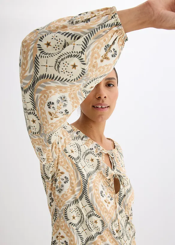 Robe caftan imprimée en viscose fluide, bonprix