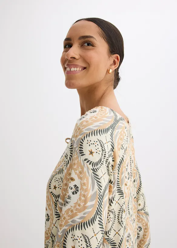 Robe caftan imprimée en viscose fluide, bonprix