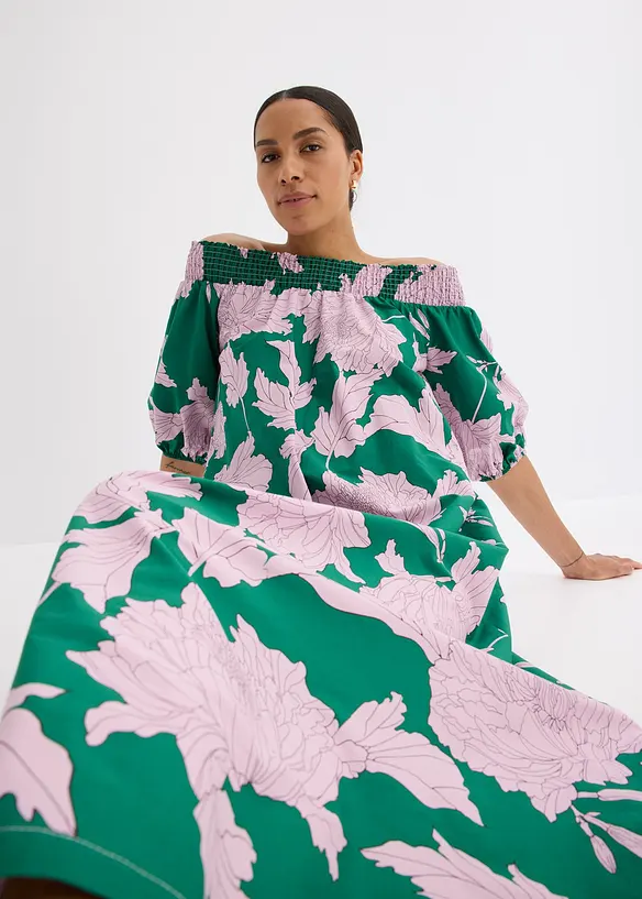 Robe col Bardot 100% coton, bonprix