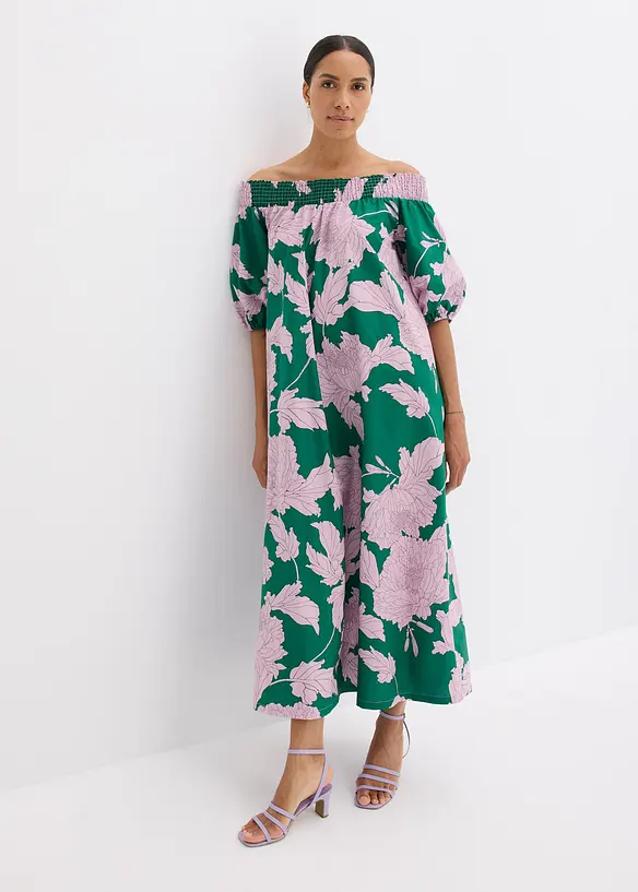 Robe col Bardot 100% coton, bonprix