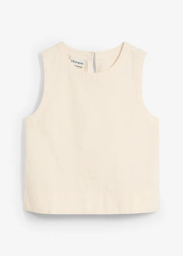 Blouse sans manches en lin mélangé rafraîchissant, bonprix