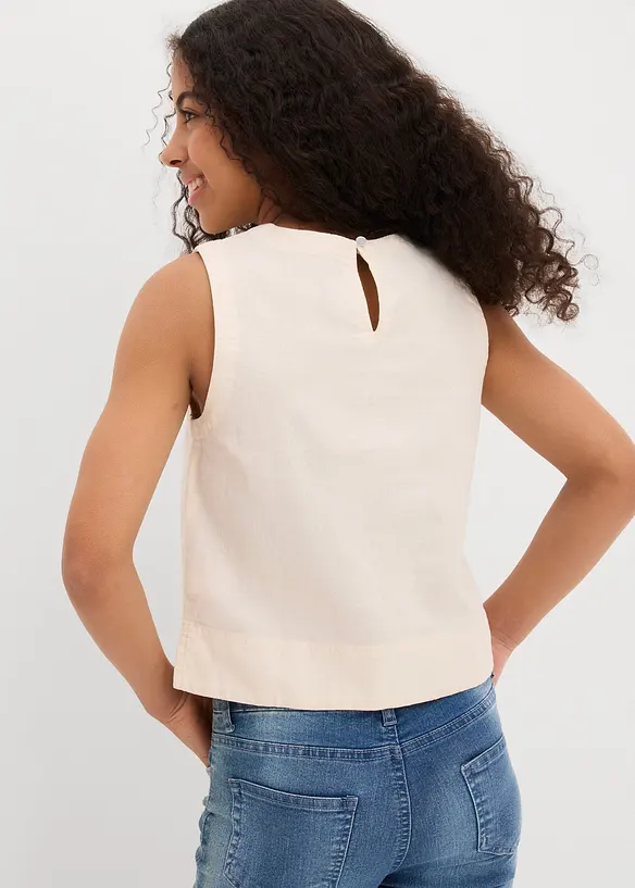 Blouse sans manches en lin mélangé rafraîchissant, bonprix