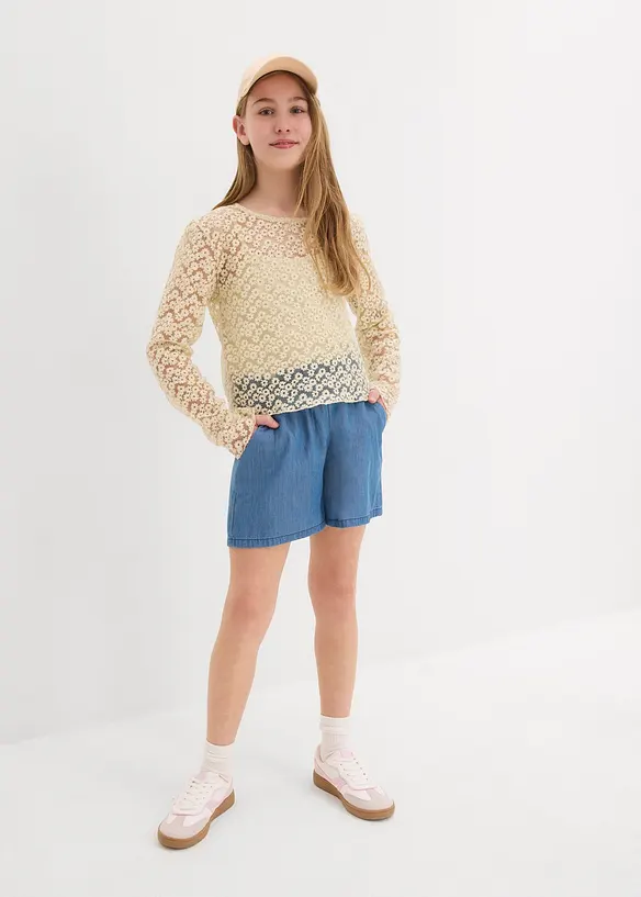 Short 100% coton avec taille élastiquée, bonprix