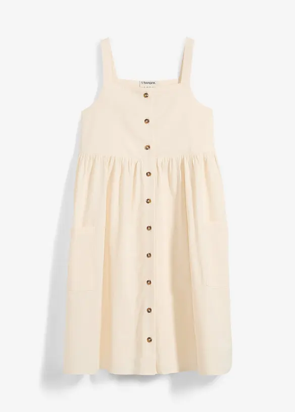 Robe à bretelles en lin mélangé rafraîchissant, bonprix