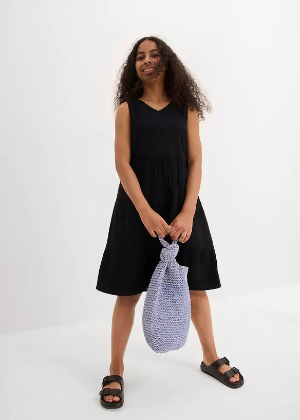 Robe à bretelles en gaze de coton douce, bonprix