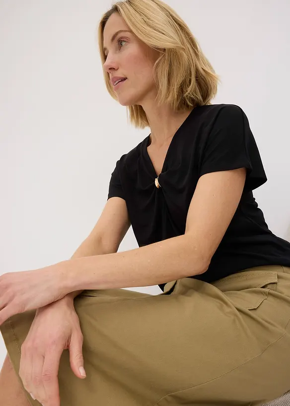 T-shirt avec anneau décoratif, bonprix