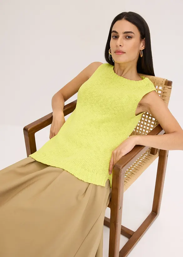 Top en maille coton texturée, bonprix