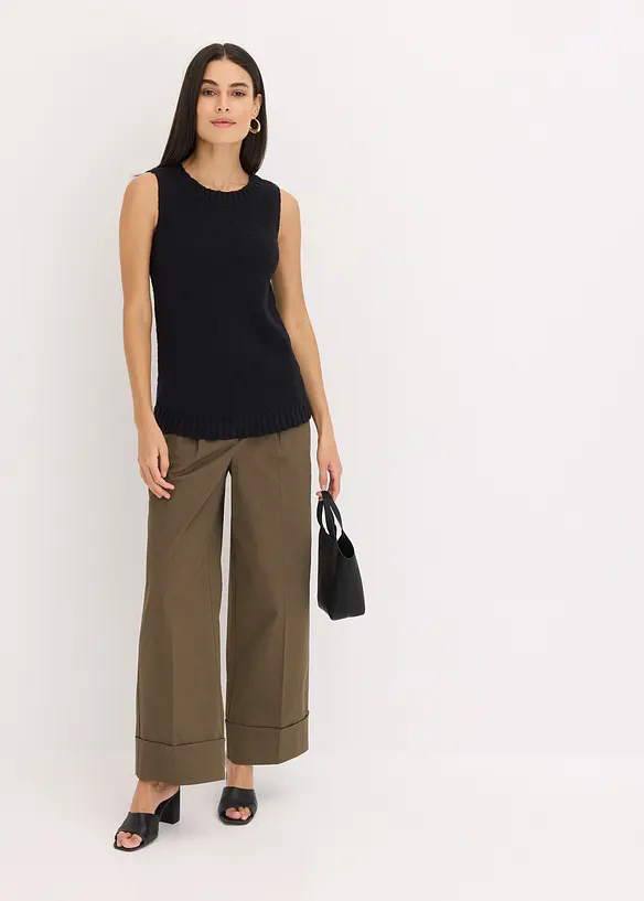 Top en maille coton texturée, bonprix