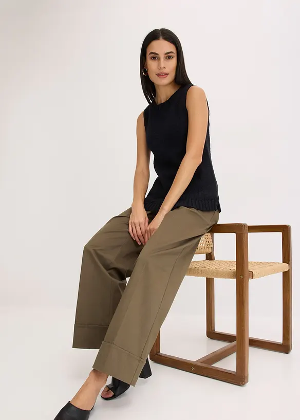 Top en maille coton texturée, bonprix