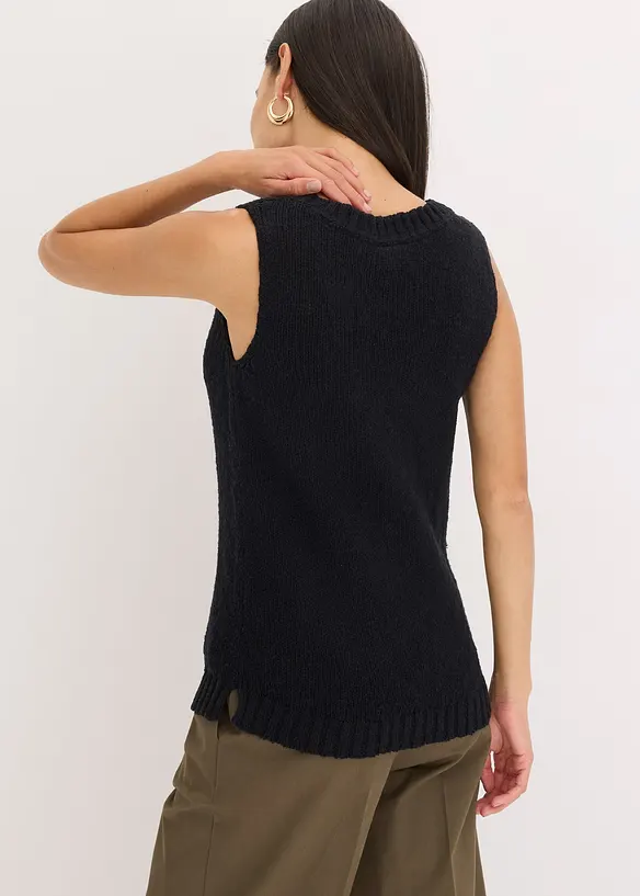 Top en maille coton texturée, bonprix