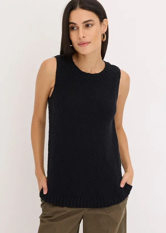 Top en maille coton texturée, bonprix