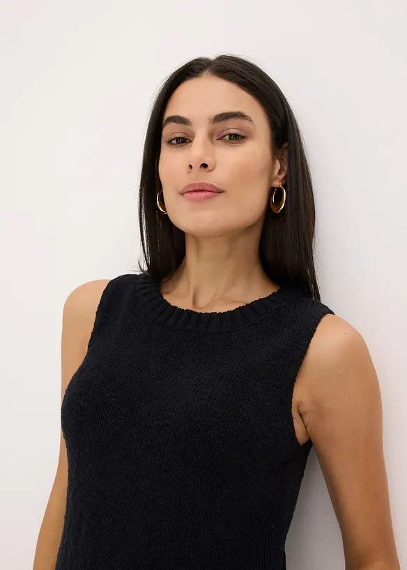 Top en maille coton texturée, bonprix