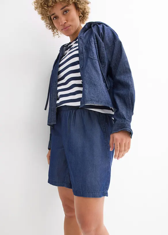 Short à taille élastiquée et smockée, bonprix