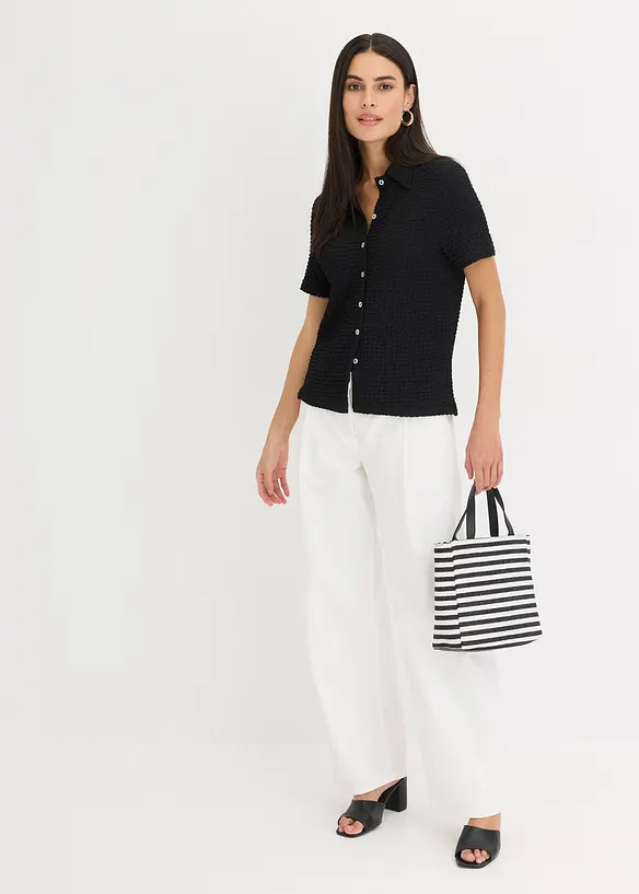 Chemisier en jersey texturé, bonprix