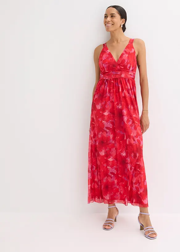 Robe longue en doux mesh imprimé, bonprix