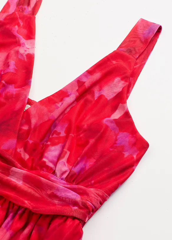 Robe longue en doux mesh imprimé, bonprix