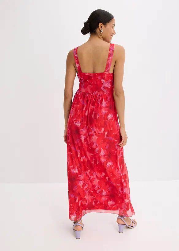 Robe longue en doux mesh imprimé, bonprix