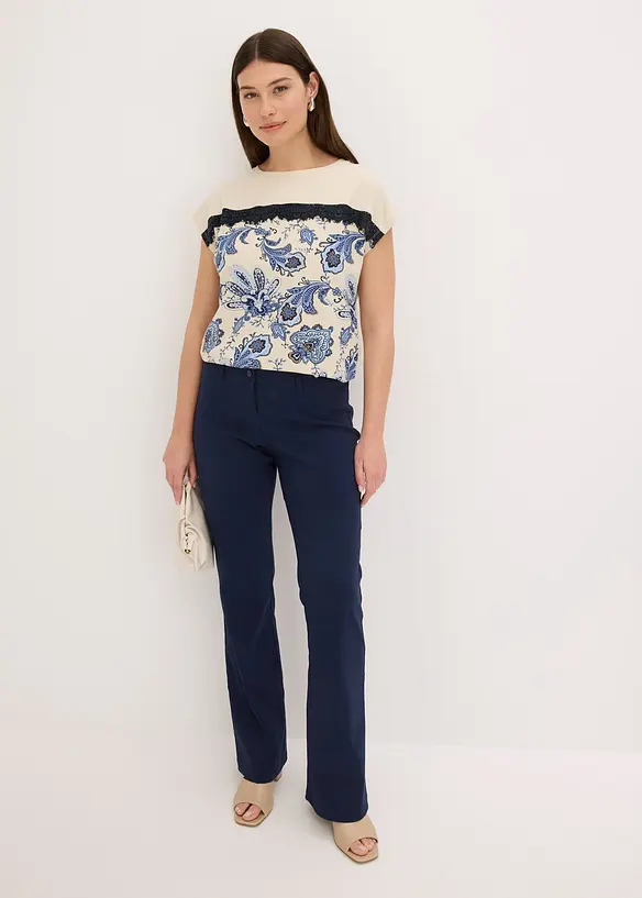 T-shirt oversize avec un galon de dentelle, bonprix