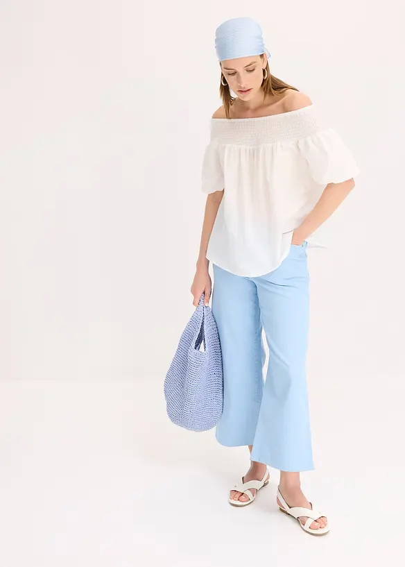 Jupe-culotte en coton mélangé extensible, bonprix